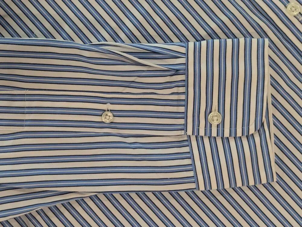 Polo Ralph Lauren Shirt Mens XL Blue Striped Long Sleeve Button Up Dress
